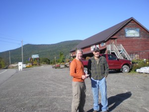 Doug and I in the glory of the day on his parking lot