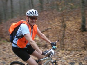 Jane rolls the carriage trails at Mohonk