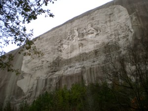 Stone Mountain, with it's bas relief of Jefferson Davis, Robert E. Lee and Stonewall Jackson
