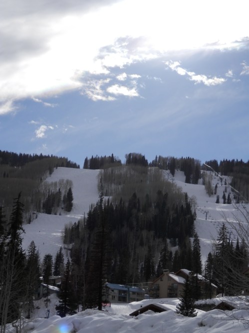 Afternoon sun gleams on the rolling terrain shelves