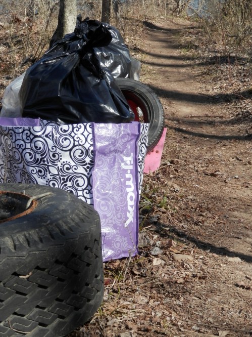 ...then gathered by mountain bikers, with the help of local high school students...